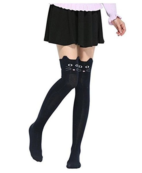 GEOOT Women Cute 3d Cartoon Animal Pattern Thigh Stockings Over Knee High Socks