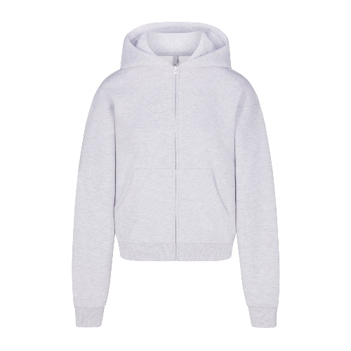 COTTON FLEECE CLASSIC ZIP UP HOODIE | LIGHT HEATHER GREY
