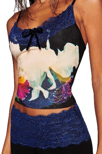 ADELLA TOP - BLACK : FLORAL : BLACK ORCHID