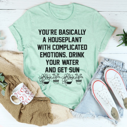 You're A Houseplant Tee - Heather Prism Mint / S
