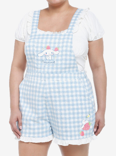 Cinnamoroll Gingham Ruffle Shortalls Plus Size