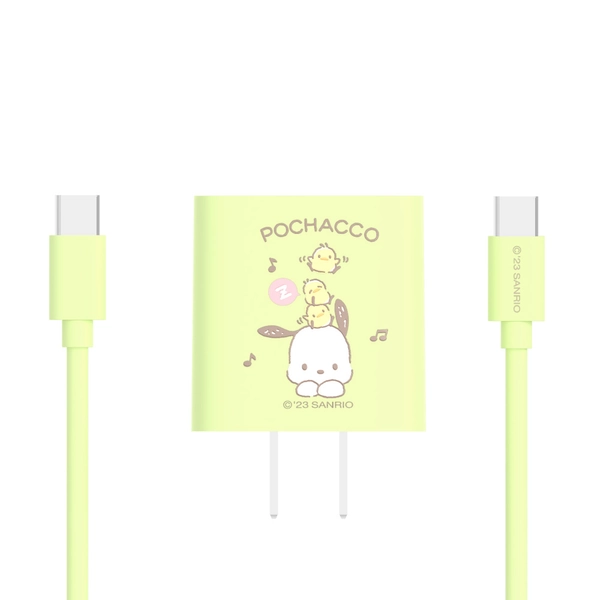 Official Power Adapter USB Charger Type C Lightning Cute Wall Charging Block 20W - Pochacco / For Type-C