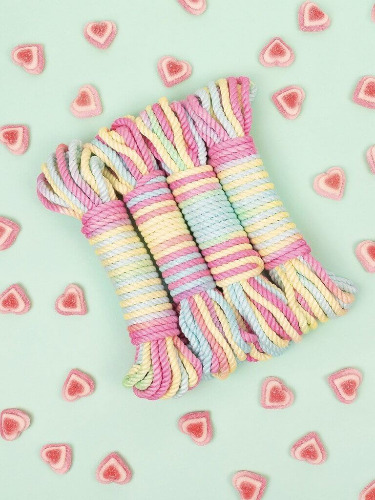 PASTEL RAINBOW SILK BAMBOO SHIBARI ROPE - 26.2ft/8m | 4 PACK