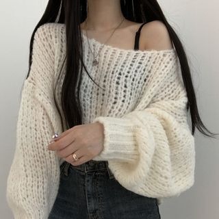 Coris - Lantern-Sleeve Oversized Knit Sweater | YesStyle