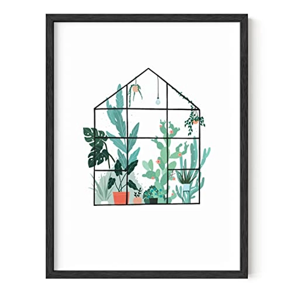 HAUS AND HUES Succulent Wall Art Boho Botanical Prints Cactus Wall Art & Botanical Posters | Green Leaf Art Plant Pictures Wall Art Green Wall Art & Succulent Pictures for Wall UNFRAMED 12"X16"