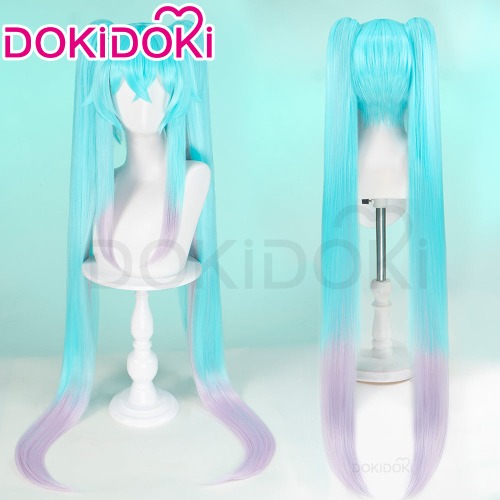 DokiDoki Cosplay Wig 2024 Racing Suits Style Long Straight Blue Purple Hair | Wig Only-Order Processing Time Refer to Description Page