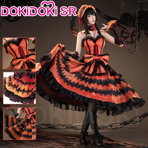 DokiDoki-SR Anime Date A Live Cosplay Kurumi Tokisaki Costume / Shoes Nightmare | Costume Only-XL-Order Processing Time Refer to Description Page