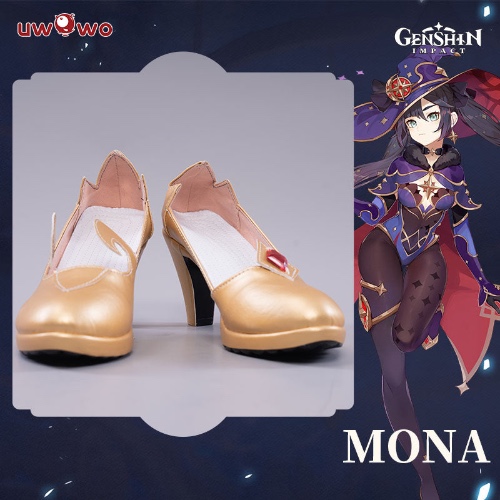 Uwowo Game Genshin Impact Mona Megistus Cosplay Astral Reflection Cosplay Shoes - 38
