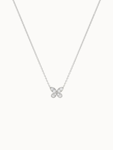 Butterfly Diamond Necklace - White Gold