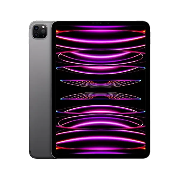 Apple iPad Pro 11-inch (4th generation): with M2 chip, Liquid Retina display, 512GB, Wi-Fi 6E + 5G cellular, 12MP front/12MP and 10MP back cameras, Face ID, all-day battery life – Space Gray