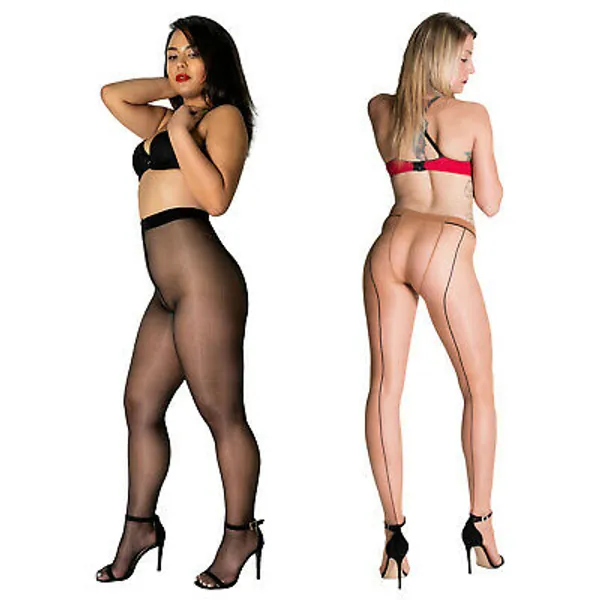 Cecilia de Rafael Sevilla Chic | Shiny Glossy Sheer Back Seam Pantyhose Tights   | eBay