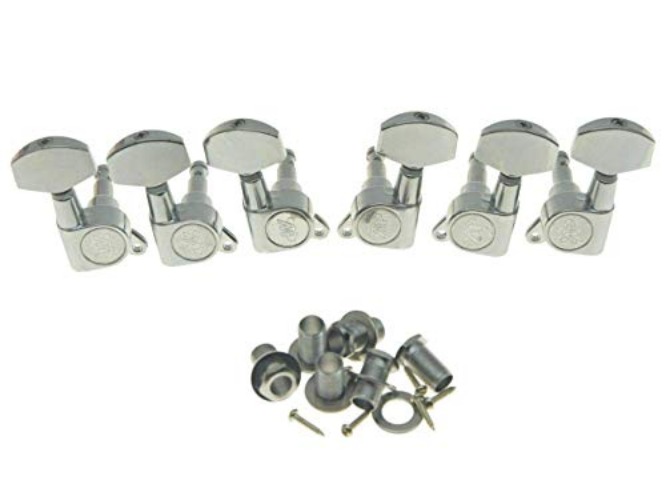 Wilkinson 3x3 Chrome E-Z Post Guitar Tuners E-Z-LOK Guitar Tuning Keys Machine Heads for Acoustic Guitars - Chrome
