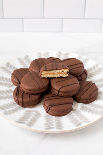 Chocolate-Covered Peanut Butter Cracker Cookies – Box of 12, Handcrafted Cookies Coated in Creamy Milk Chocolate – Sweet & Salty Snack