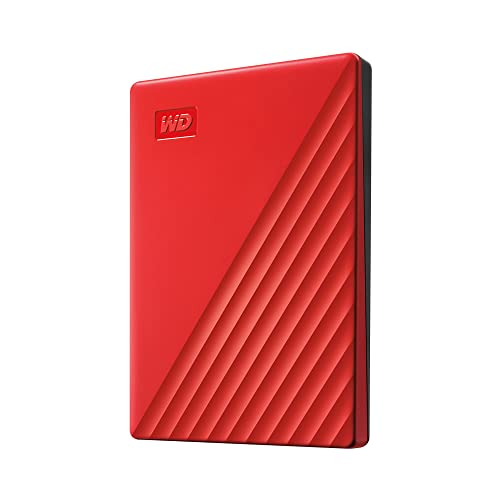 WD 1TB My Passport Portable External Hard Drive with password protection and auto backup software, Red - WDBYVG0010BRD-WESN - Red - 1TB - PC - Hard Drive