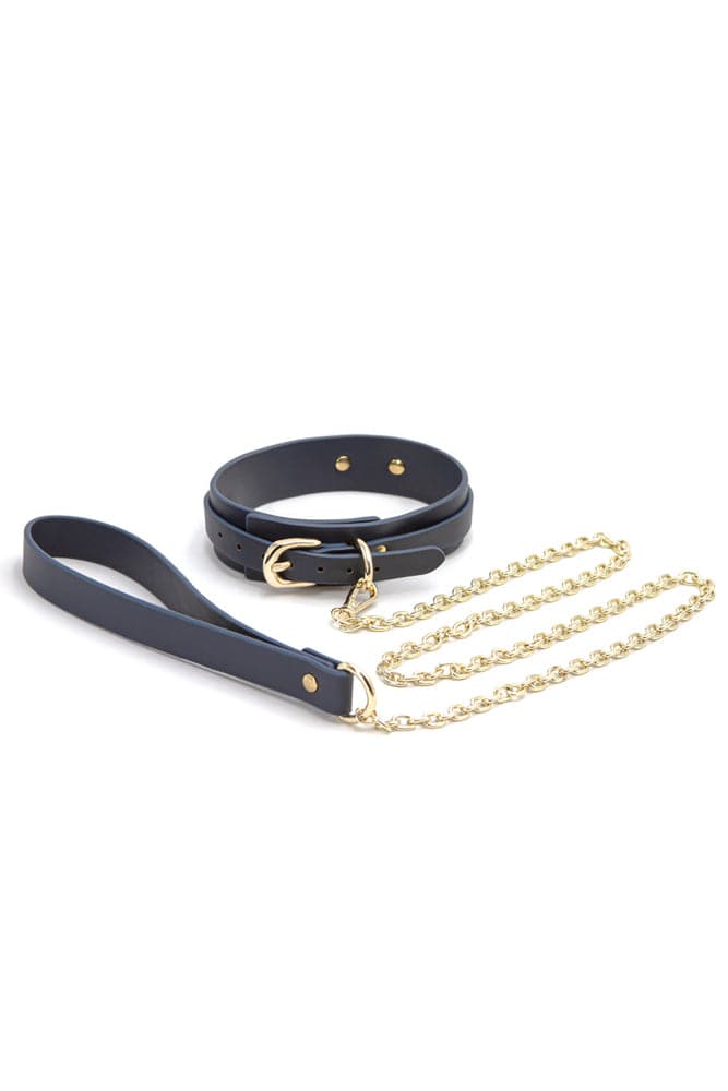 NS Novelties - Bondage Couture - Collar and Leash - Blue | Default Title