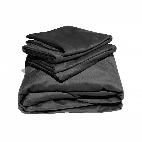 Liberator - Liquid Velvet Sheet & Pillow Cover Set | King / Black
