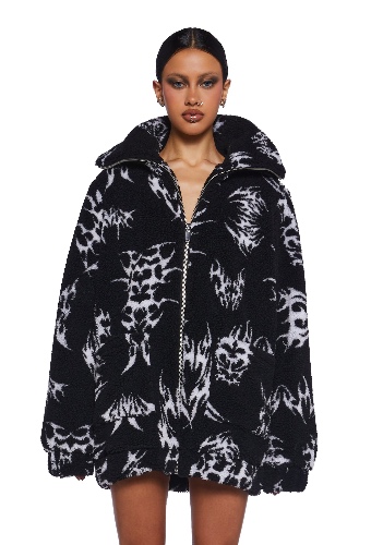 Ciphered Up Sherpa Jacket - Black | BLACK / Small