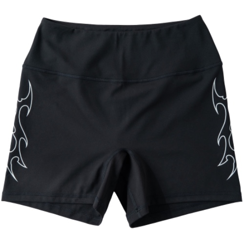 TRIBAL BIKER SHORTS - BLACK / WHITE | M