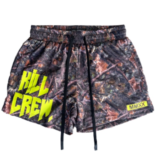 MUAY THAI SHORTS (MID THIGH CUT) - CAMO / GREEN | M (30-32)