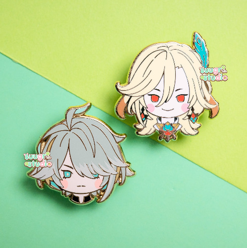 Genshin - Alhaitham and Kaveh Enamel Pins