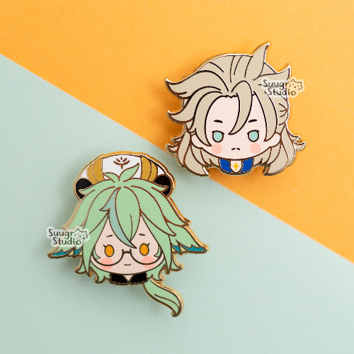 Genshin - Albedo and Sucrose Enamel Pins