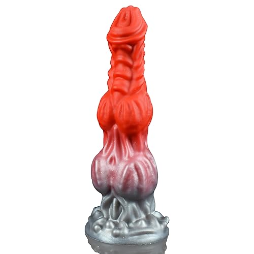 9.6" Large Anal Toy Monster Animal Dildo Dog Sex Toy, Fantasy Knot Dildo Dragon Horse Dildo with Strong Suction Cup, Wolf Dildo Giant Anal Dildo for Men, Adult Sex Toys for Women Men - Red