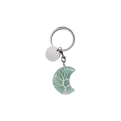 Hanitss Tree of Life Keyring Crystal Moon Keychain Gemstone Bag Charm for Women Ladies Girls Gift