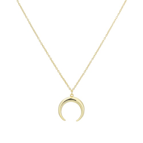 Moon Necklace for Women Gold Necklaces for Women - 18K Gold - Crescent Moon Necklace - Half Moon Necklace - Double Horn Necklace - Gold Crescent Necklace - Dainty Necklace