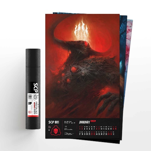 SCP Foundation Posters for Room - Photo Prints Poster Set - 2022 Calendar Grid, 14 illustrations - Wall Decor Aesthetic, 7 Double Sided Photos for Alt Room Decor - 