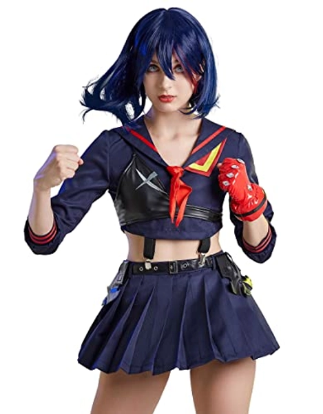 Miccostumes Womens Anime Cosplay Costume Long Sleeves Shirt and Skirt Set