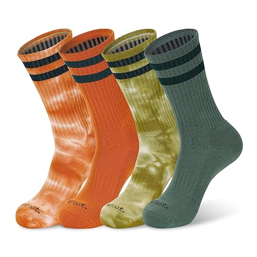 MONFOOT Women's and Men's 4-8 Pairs Athletic Cushion Crew Socks