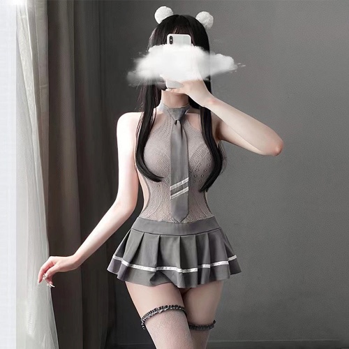 Japanese Student Roleplay Lingerie Dress - Grey / M