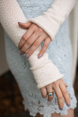 Chevron Sleeves | Sweet Cream/White