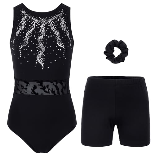 JOYSTREAM Gymnastics Leotards for Girls, Adult, Child With Shorts Activewear - Shiny Bead - CL(9-10Years)