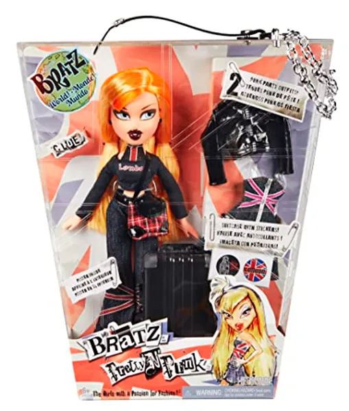 Bratz Pretty ‘N’ Punk Cloe Fashion Doll with 2 Outfits and Suitcase, Collectors Ages 6 7 8 9 10+