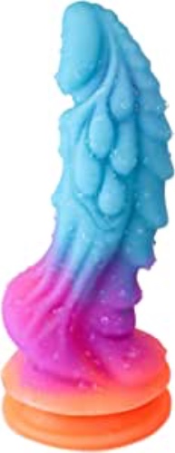 8.66 Inch Luminous Monster Realistic Dildo, Huge Silicone Anal Dragon Dildo Anal Plug with Strong Suction Cup for Vaginal Anal Play - Colorful