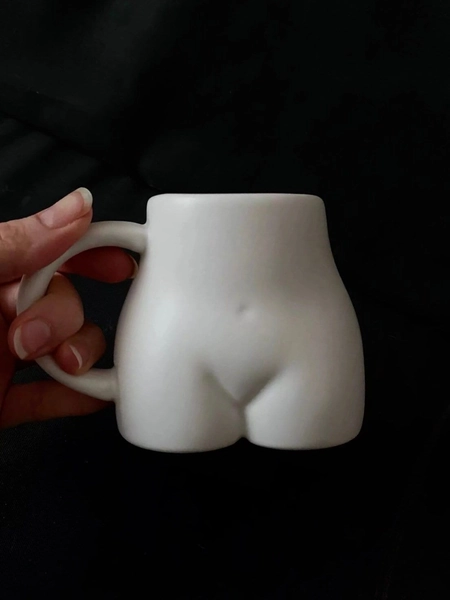 Cute Female Bum Body Mug Ceramic Mugs Coffee Mug Tea Mug Abstract Art (White, Cream or Black)