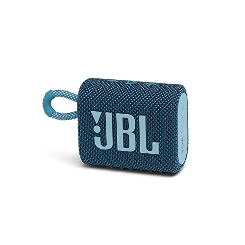 JBL GO 3 – Enceinte Bluetooth portable et légère, aux basses intenses et au style audacieux – Étanche à l’eau et à la poussière – Autonomie 5 hrs – Bleu - Bleu