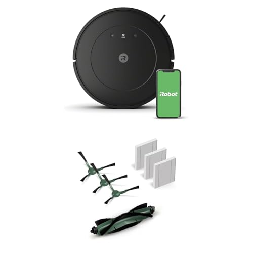 iRobot Roomba Vac Essential Robot Vacuum (Q011) - Easy to use, Power-Lifting Suction, Multi-Surface Cleaning, Smart Navigation Cleans in Neat Rows, Self-Charging, Alexa with Replenishment Kit - Roomba Essential w/Replenishment Kit