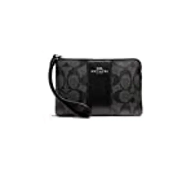 COACH WOMENS Corner Zip Wristlet In Canvas Leather