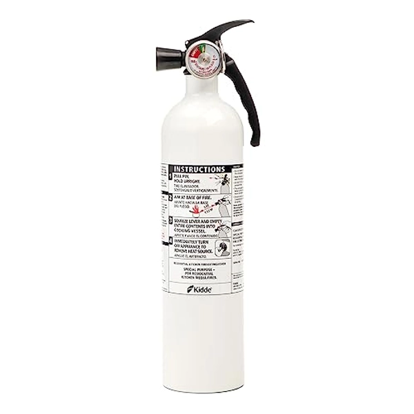 Kidde Kitchen Fire Extinguisher, Home Use for Grease Fires, 3.9 Lbs., Wall Mount Included, White - 1 Pack - Kitchen - Fire Extinguisher