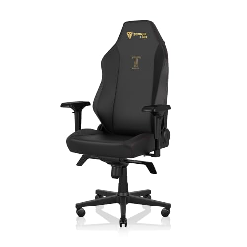 Secretlab Titan Evo Lite in Stealth Prime 2.0 Leatherette Gaming Chair - Reclining - Ergonomic & Heavy Duty Computer Chair with 4D Armrests & Lumbar Support - Black & Red - Stealth - Regular