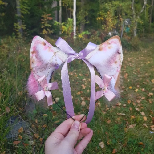 'Marble Neopolitan' Ears - MTO | Big cat 2,5" / Add grey