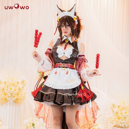 【In Stock】Uwowo Honkai Star Rail Fanart Tingyun Maid Fox Cosplay Costume - M