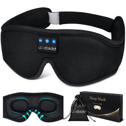3D Sleep Mask with Sleep Headphones,Blackout Sleeping Eye Mask for Women/Men,Breathable and 0 Pressure Blindfold, Night Dream Mask with Travel Bag for Traveling Napping Rest
