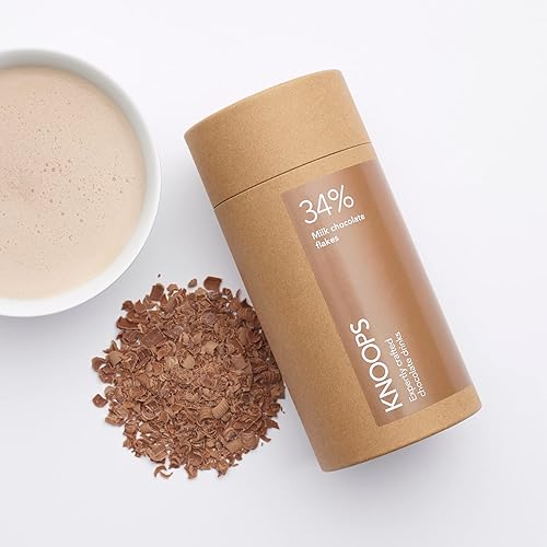 Knoops Luxury Hot Chocolate Flakes, 34% Milk Chocolate, Luxury Hot Cocoa, Luxurious Milky Treat with All Natural Ingredients | 250g (approx 7 servings) - 34% Milk Chocolate [Best Seller] - 250 g (Pack of 1)