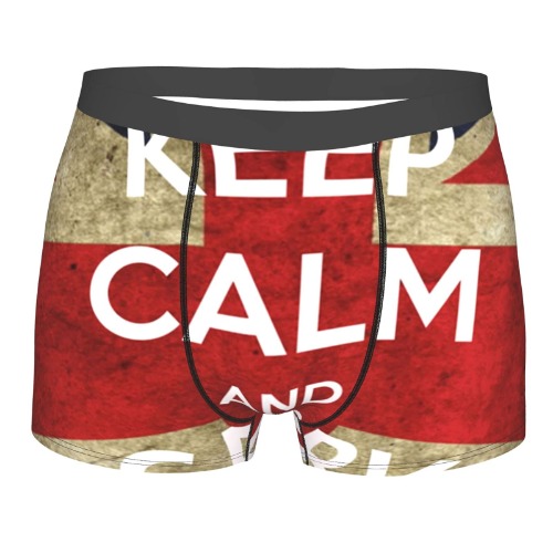 Underwear Mens Boxer Briefs Trunks Stretch Underpants - British Flag Keep Calm Carry On Union Jack