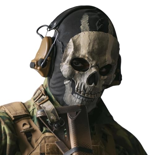 Infinity Gauntlet Ghost Mask Call of Mask Duty Skull Skeleton Latex Full Head Cod MW2 Mask Halloween Cosplay Costume Props for Adults Kids - Halloween Mask - 11x7 inches