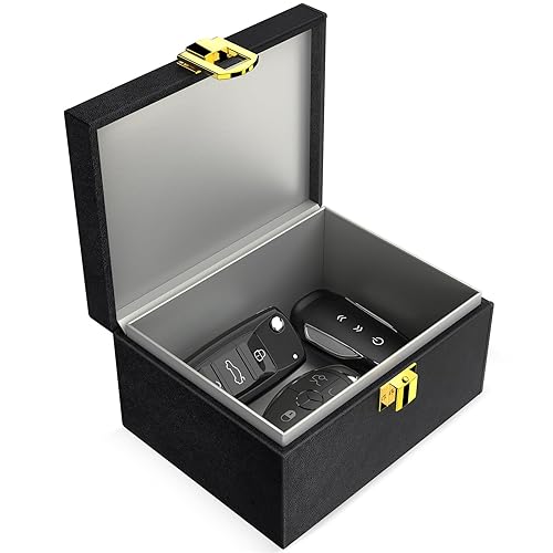 Faraday Box for Car Keys, Keyless Car Key Signal Blocking Box, Anti-Theft Car Key Box, Key Protector Signal Blocking - Grey - S