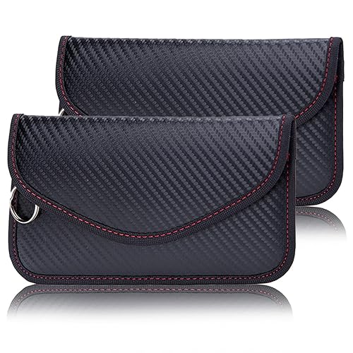 Faraday Bag for Key Fob, Car Key Pouches Leather Keyless Entry Case Car Keys Safe Protector RFID Anti-Theft Signal Blocking Cages Key Blocker Bags